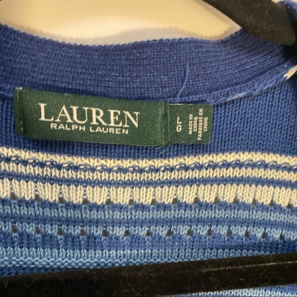 Lauren Ralph Lauren Blue Striped Cardigan - Picture 7 of 11